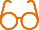 Orange outline of eye glasses